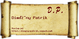 Dimény Patrik névjegykártya